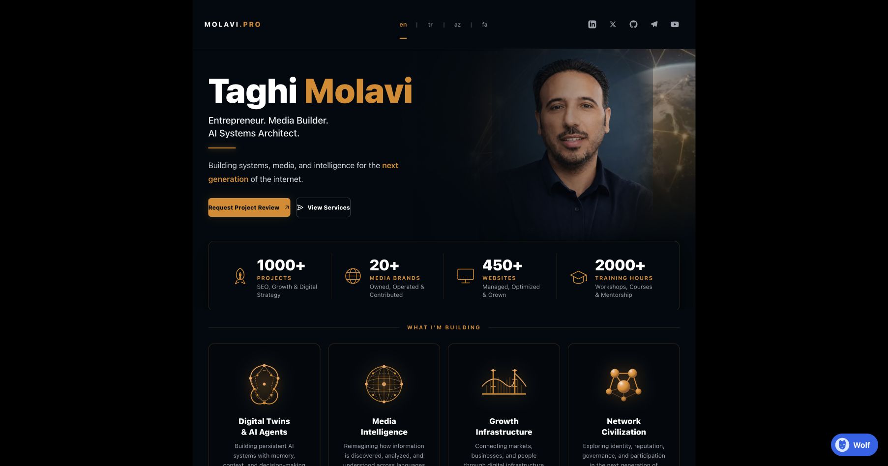 Real Molavi.pro Next.js site